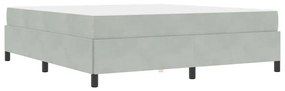 Estrutura da Cama Branco e Cinza Claro 180 x 200 cm Veludo