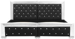 Estrutura de cama 160x200 cm couro artificial preto