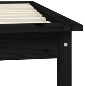 Estrutura de cama 90 x 200 cm madeira de pinho maciça preto