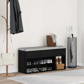 vidaXL Banco sapateira 102x30,5x45 cm carvalho preto