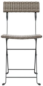 Cadeiras de bistrô dobráveis 4 pcs vime PE e aço cinzento