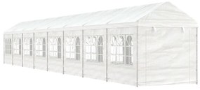 vidaXL Gazebo com telhado 17,84x2,28x2,69 m polietileno branco