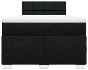 Cama boxspring com colchão 120x190 cm tecido preto