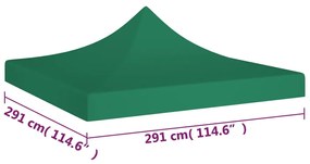 Teto para tenda de festas 3x3 m 270 g/m² verde