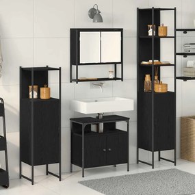 vidaXL Conjunto de Móveis para Banheiro com 4 Peças - Carvalho Preto