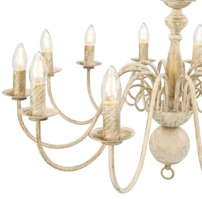 Lustre antigo de 12 lâmpadas E14 branco