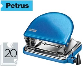 Furador Petrus 52 Wow Azul Metalizado Capacidade 20 Folhas em Blister