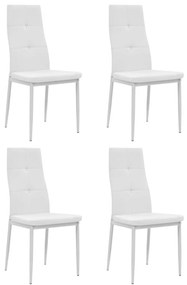 Cadeiras de jantar 4 pcs couro artificial branco