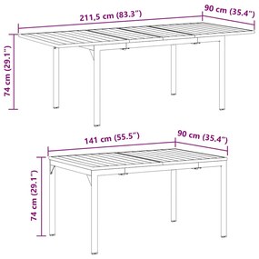 Conjunto de Jantar de 11 Peças 11 pcs Cinzento Largo Metal