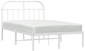 Estrutura de cama com cabeceira 120x190 cm metal branco