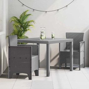 vidaXL Conjunto de Jantar de Jardim 3 Peças Cinza Claro em Rattan Sintético