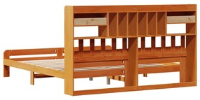 Cama com estante sem colchão 200x200 cm pinho maciço