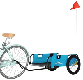 Reboque de bicicleta tecido oxford/ferro azul