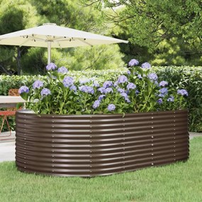 vidaXL Canteiro elevado jardim 212x140x68 aço revestido a pó castanho