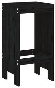 Bancos de bar 2 pcs 40x36x75 cm madeira de pinho maciça preto