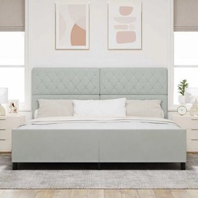 Cama vidaXL Cinza Claro 200x200 cm Veludo