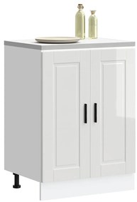 Armário base cozinha Porto derivados madeira branco brilhante