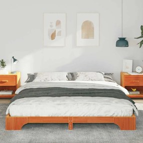 Estrutura de cama de chão Castanho 180 x 220 cm