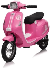 Scooter, Vespa elétrica Crianças 24V com tração de 350 watts, pneus de ar, assento em imitação de couro Rosa