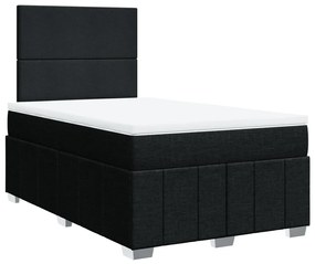 Cama boxspring com colchão 120x190 cm tecido preto