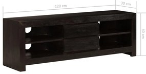 Móvel TV madeira de acácia maciça 120x30x40 cm castanho escuro