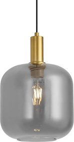Candeeiro pendente de design em latão com vidro fumê para sistema de calha monofásico - Iconic Zuzanna