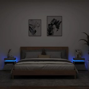 vidaXL Mesas cabeceira c/ luzes LED 2 pcs 40x39x48,5cm cinza-cimento