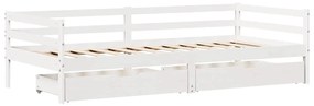 Sofá-cama c/ gavetas 90x200cm madeira de pinho maciça branco