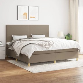 vidaXL Cama com molas/colchão 200x200 cm tecido castanho-acinzentado