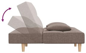 Sofá-cama 2 lugares c/ duas almofadas tecido cinza-acastanhado