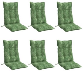 Almofadões p/ cadeira encosto alto 6 pcs tecido oxford folhas