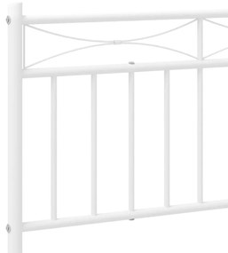 Estrutura de cama com cabeceira 193x203 cm metal branco