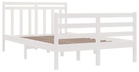 Estrutura de cama 120x200 cm madeira maciça branco