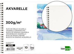 Bloco de Desenho Aguarela Espiral A3 420x297mm 10 Folhas