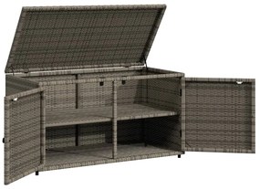 Armário de arrumação para jardim 110x55x60,5cm vime PE cinzento