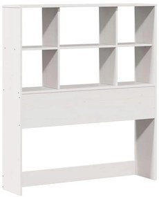 Cama com estante sem colchão 90x190 cm madeira maciça branco