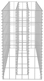Canteiro elevado/cesto gabião 90x30x60 cm aço galvanizado