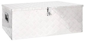 152256 vidaXL Caixa de arrumação 100x55x37 cm alumínio prateado