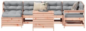 7 pcs conjunto sofás jardim madeira abeto-de-douglas