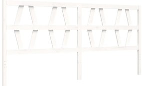 Cama sem colchão 200x200 cm madeira de pinho maciça branco