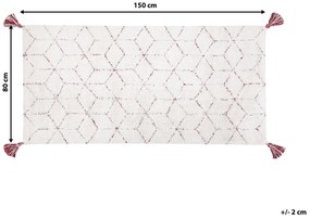 Tapete de algodão branco 80 x 150 cm SAKARYA Beliani