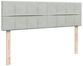 Estrutura de cama otomana com colchão 140x190 cm cinzento claro