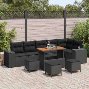 Conjunto de Sofá de Jardim vidaXL de 10 Peças com Almofadas em Vime Pr