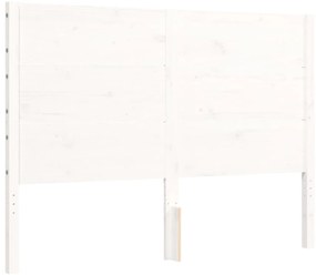 Estrutura de cama com cabeceira 140x200cm madeira maciça branco