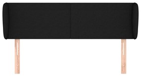 Cabeceira de cama c/ abas tecido 147x23x78/88 cm preto