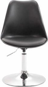 Conjunto de 4 cadeiras de sala de jantar Maverick em plástico com estrutura cromada 76-81 x 48 x 57 cm Preto