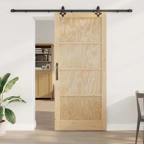 vidaXL Conjunto de Porta Deslizante ORKDAL Natural e preto 93 x 211 cm