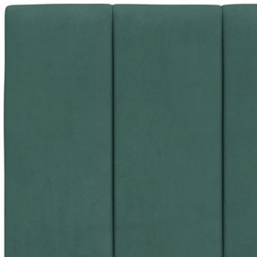 Estrutura de cama c/ luzes LED 180x200 cm veludo verde-escuro