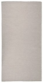 Tapete de tecido plano p/ exterior 100x200 cm cinza-acastanhado