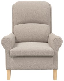 Poltrona Ergonómica Cinza claro Poliéster, Madeira Padrão
